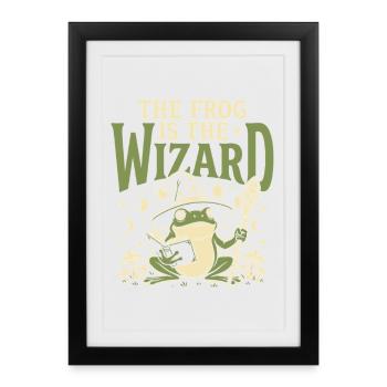 Grenouille Magicienne Grenouille Grenouille Magique - Affiche encadrée (27 × 37 cm) - noir - Devant