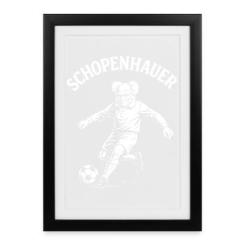 Schopenhauer playing football T-Shirt - Framed poster (27 × 37 cm) - black - Front