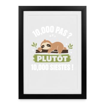 Paresseux en sieste Plutôt siestes - Affiche encadrée (27 × 37 cm) - noir - Devant