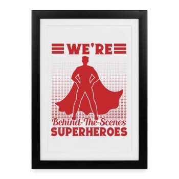 Théâtre musical dans les coulisses des super-héros - Affiche encadrée (27 × 37 cm) - noir - Devant