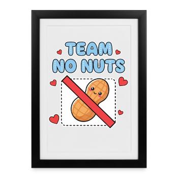 Gender Reveal Team No Nuts Team Girl Team Pink - Framed poster (27 × 37 cm) - black - Front