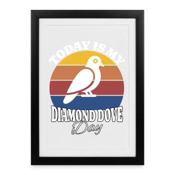 Diamanttaube Diamond Dove - Gerahmtes Poster (27 × 37 cm) - Schwarz - Vorne