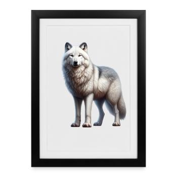 Loup arctique - Affiche encadrée (27 × 37 cm) - noir - Devant