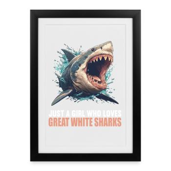 Great White Shark Great White Shark - Framed poster (27 × 37 cm) - black - Front