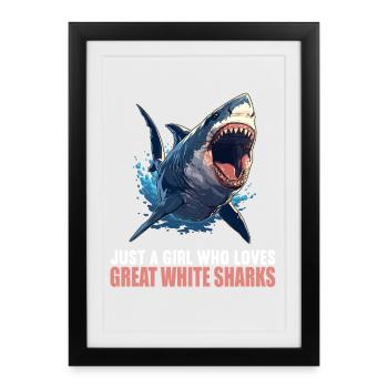 Great White Shark Great White Shark - Framed poster (27 × 37 cm) - black - Front