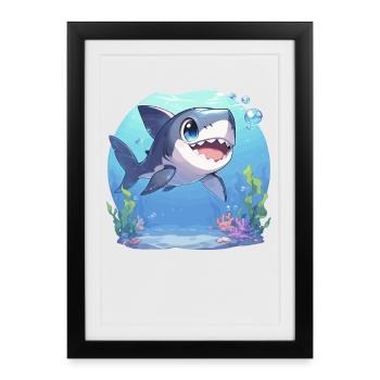 Sharks Shark - Framed poster (27 × 37 cm) - black - Front