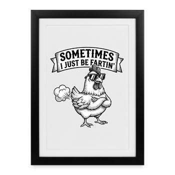 Parfois, je suis juste un pet - Affiche encadrée (27 × 37 cm) - noir - Devant