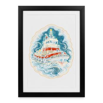 Tugboats Tugboats - Framed poster (27 × 37 cm) - black - Front