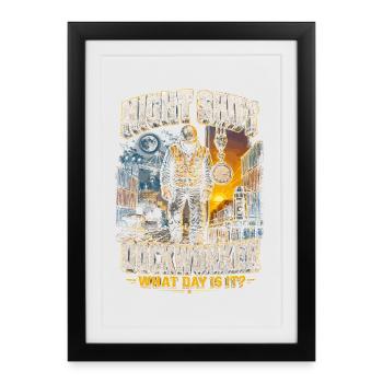 Hafenarbeiter Night Shift Dockworker - Framed poster (27 × 37 cm) - black - Front