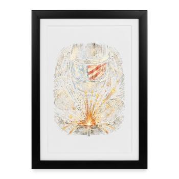 Soudeur Spécialiste en soudage - Affiche encadrée (27 × 37 cm) - noir - Devant