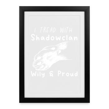 ShawdowClan Guerriers de la fierté amoureux des chats - Affiche encadrée (27 × 37 cm) - noir - Devant