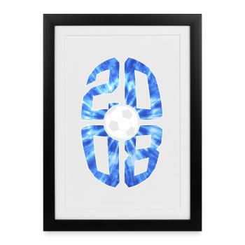 18 YEARS BORN 2008 FOOTBALL 18TH BIRTHDAY - Framed poster (27 × 37 cm) - black - Front