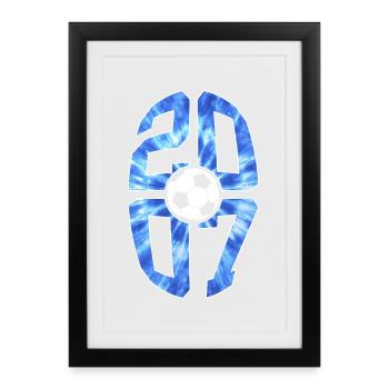 19 YEARS BORN 2007 FOOTBALL 19TH BIRTHDAY - Framed poster (27 × 37 cm) - black - Front