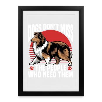 Chien Shetland Sheltie Race - Affiche encadrée (27 × 37 cm) - noir - Devant
