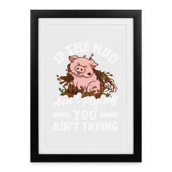 Girl on muddy obstacle course - Framed poster (27 × 37 cm) - black - Front