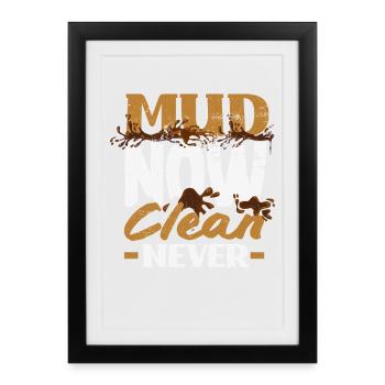 Girl on muddy obstacle course - Framed poster (27 × 37 cm) - black - Front