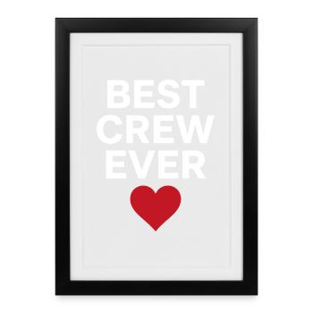 Best Crew Ever Herz Team Spruch - Framed poster (27 × 37 cm) - black - Front