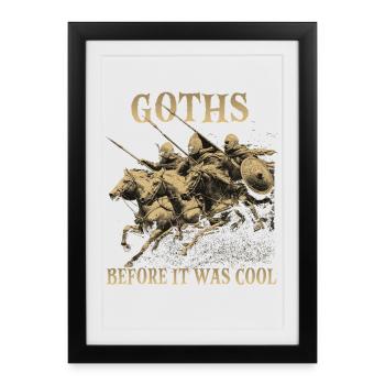 Historical Horseman Humor Motif | Late Gothic Chapel - Framed poster (27 × 37 cm) - black - Front