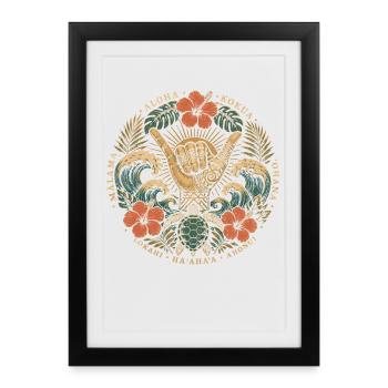 Valeurs Aloha Shaka - Affiche encadrée (27 × 37 cm) - noir - Devant