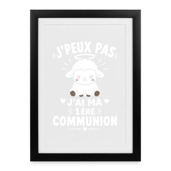 J'peux pas j'ai ma 1ère communion - Affiche encadrée (27 × 37 cm) - noir - Devant