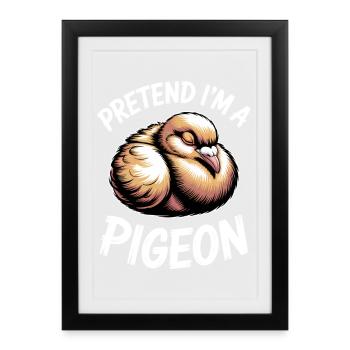 Paroles de colombes oiseaux Cadeau de colombes drôles - Affiche encadrée (27 × 37 cm) - noir - Devant