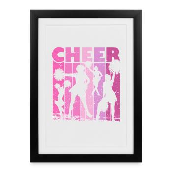 Cheer Squad Cheerleader Sports for Girls - Framed poster (27 × 37 cm) - black - Front