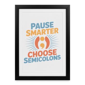 Point-virgule Prévention du suicide Pause Smarter Semi - Affiche encadrée (27 × 37 cm) - noir - Devant