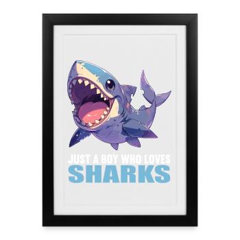Sharks Shark - Framed poster (27 × 37 cm) - black - Front