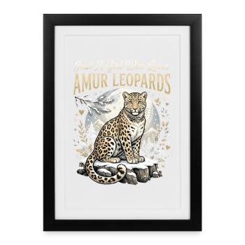 Graphic for girl who loves Amur leopards - Framed poster (27 × 37 cm) - black - Front