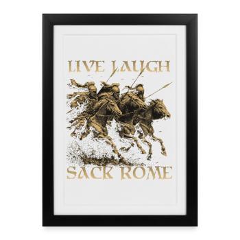Gothic Horseman Humour Ancien | Guerriers germaniques - Affiche encadrée (27 × 37 cm) - noir - Devant