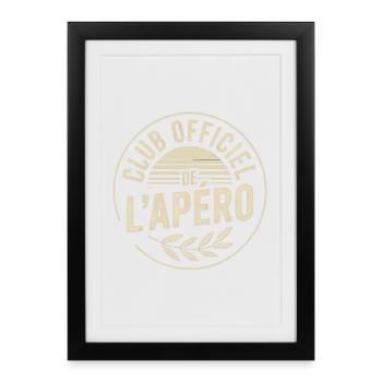 Club Officiel de l’Apéro - Affiche encadrée (27 × 37 cm) - noir - Devant