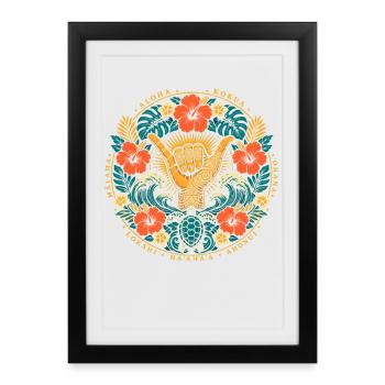Aloha Shaka Values - Framed poster (27 × 37 cm) - black - Front