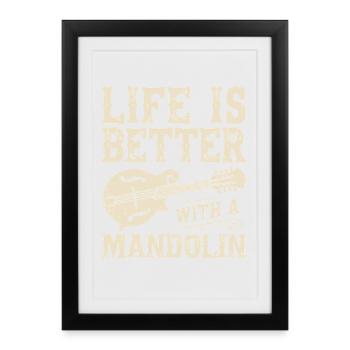 Mandolin Bluegrass Country Folk Music - Framed poster (27 × 37 cm) - black - Front