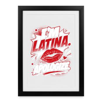 Ich Latina Entschuldige Comic - Gerahmtes Poster (27 × 37 cm) - Schwarz - Vorne