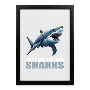 Sharks Shark - Framed poster (27 × 37 cm) - black - Front