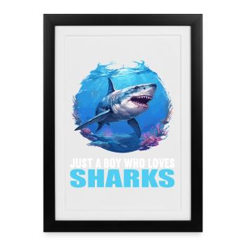 Sharks Shark - Framed poster (27 × 37 cm) - black - Front
