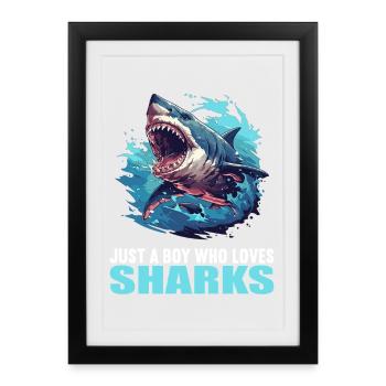 Sharks Shark - Framed poster (27 × 37 cm) - black - Front
