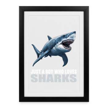 Sharks Shark - Framed poster (27 × 37 cm) - black - Front