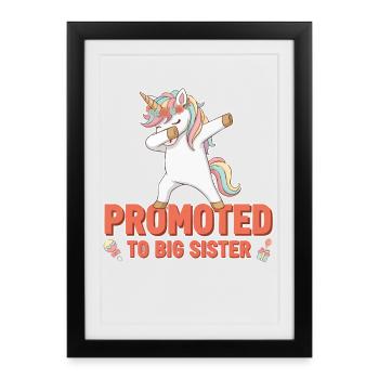 Révélation du sexe promue à la baby shower de la grande sœur - Affiche encadrée (27 × 37 cm) - noir - Devant