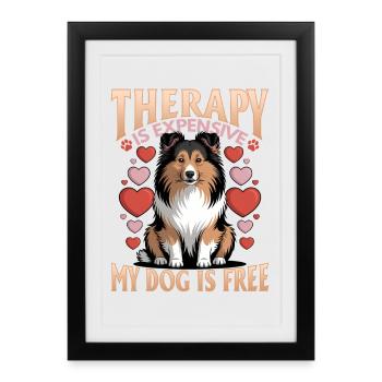 Chien Shetland Sheltie Race - Affiche encadrée (27 × 37 cm) - noir - Devant
