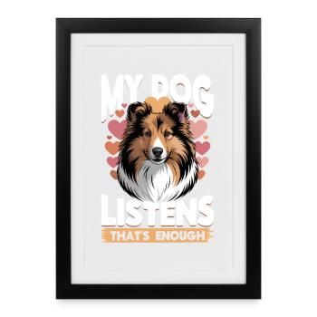 Chien Shetland Sheltie Race - Affiche encadrée (27 × 37 cm) - noir - Devant
