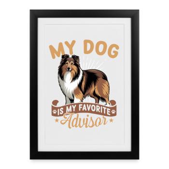 Chien Shetland Sheltie Race - Affiche encadrée (27 × 37 cm) - noir - Devant