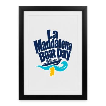 Cadeaux de voyage entre filles, Journée du bateau La Maddalena Sardaigne - Affiche encadrée (27 × 37 cm) - noir - Devant