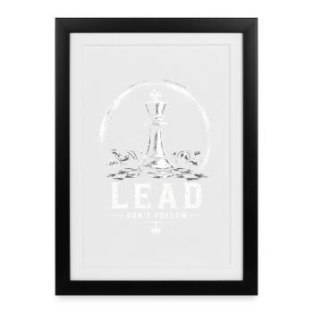 Lead Don't Follow Chess Motif - Framed poster (27 × 37 cm) - black - Front