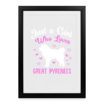 Chien des Pyrénées - Affiche encadrée (27 × 37 cm) - noir - Devant