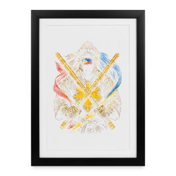 Escrima Arnis Arts Martiaux - Affiche encadrée (27 × 37 cm) - noir - Devant