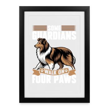 Chien Shetland Sheltie Race - Affiche encadrée (27 × 37 cm) - noir - Devant
