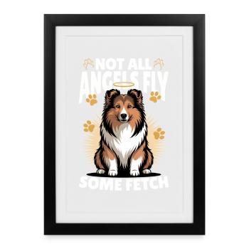 Chien Shetland Sheltie Race - Affiche encadrée (27 × 37 cm) - noir - Devant