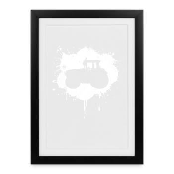 tractor - Framed poster (27 × 37 cm) - black - Front
