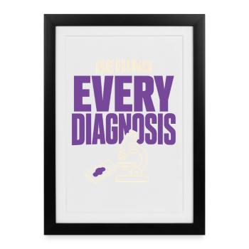 Semaine du laboratoire de pathologie, Diagnostic, - Affiche encadrée (27 × 37 cm) - noir - Devant